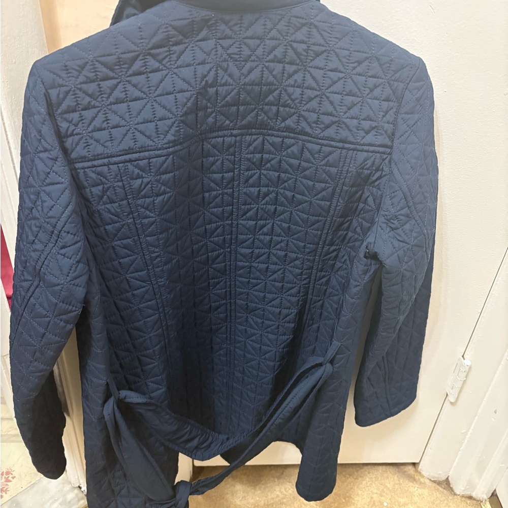 Tommy Hilfiger Navy Quilted Trench Coat